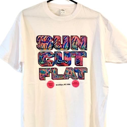 Sun Cut Flat - 90's Retro Logo Band T-Shirt (White)